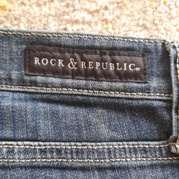 Rock & Republic Kendall Western Straight Leg Jeans Sz 4 – Dark Wash Mid Rise - Picture 4 of 10